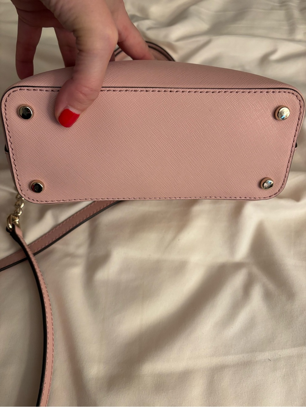 kate spade Pink Saffiano Leather Mini Satchel with Gold Hardware - Picture 3 of 5